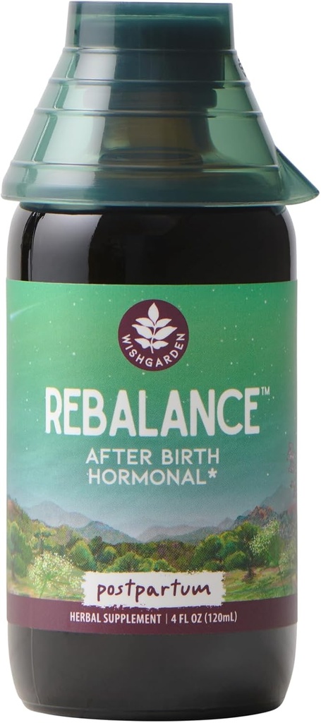 WishGarden Herbs ReBalance efter fødslen Hormonal - Plant- baseret Herbal supplement med Vitex Berry & Moderwort Understøtter sunde postpartum Hormoner Niveauer og postnatal Hormone Balance, 4oz