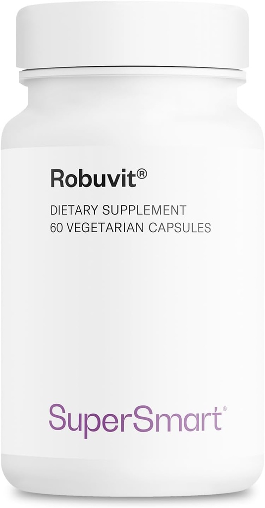 Supersmart Robuvit (French Oak Wood Extract) 200mg per dag - Energitillæg & Antioxidant - 124; Non- GMO & Gluten Free - 60 vegetariske kapsler