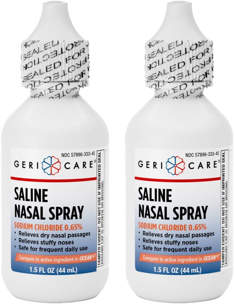 GeriCare Saline Nasal Spray 1, 5 FL OZ Fugtgivende Spray Natriumchlorid 0, 65% (pakke med 2)