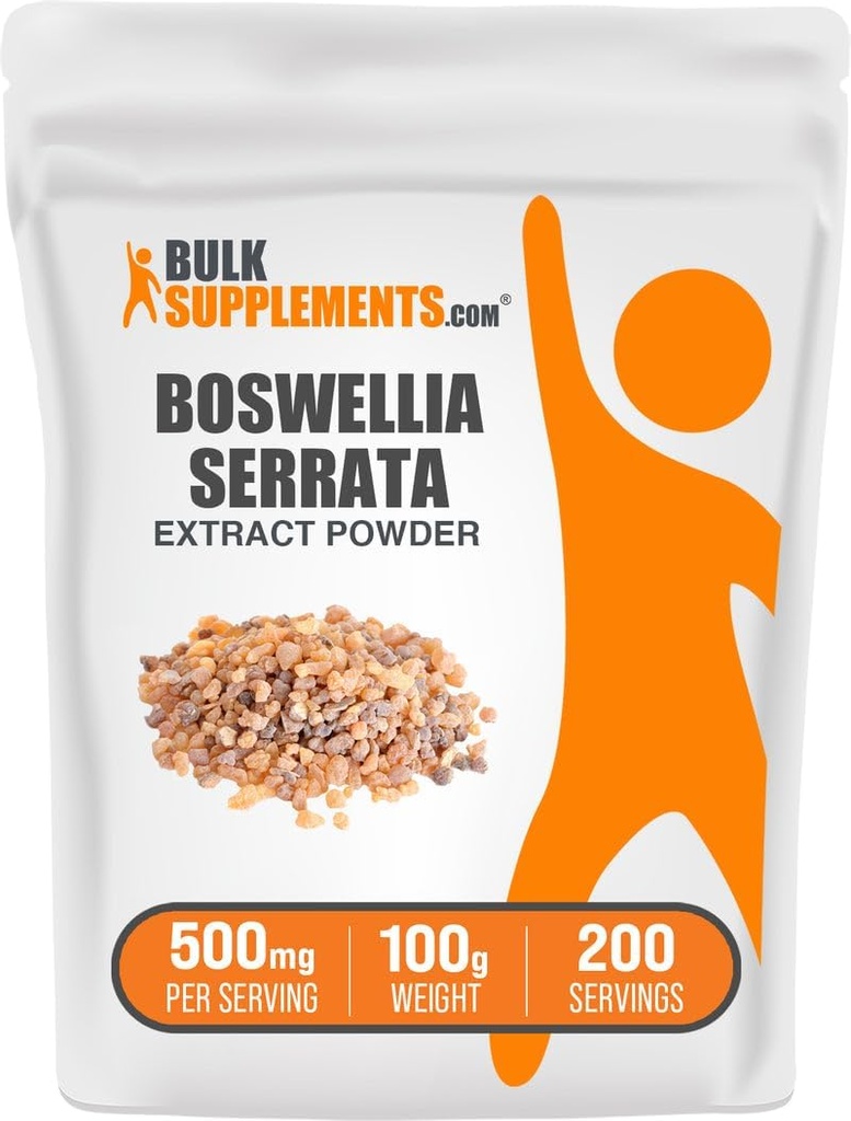 BulkSupplements.com Boswellia Serrata Extract Powder - Boswellia Supplement, fra Frankincense Resin - Vegan & Gluten Free, 500mg per Serving, 100g (3,5 oz) (Pack of 1)