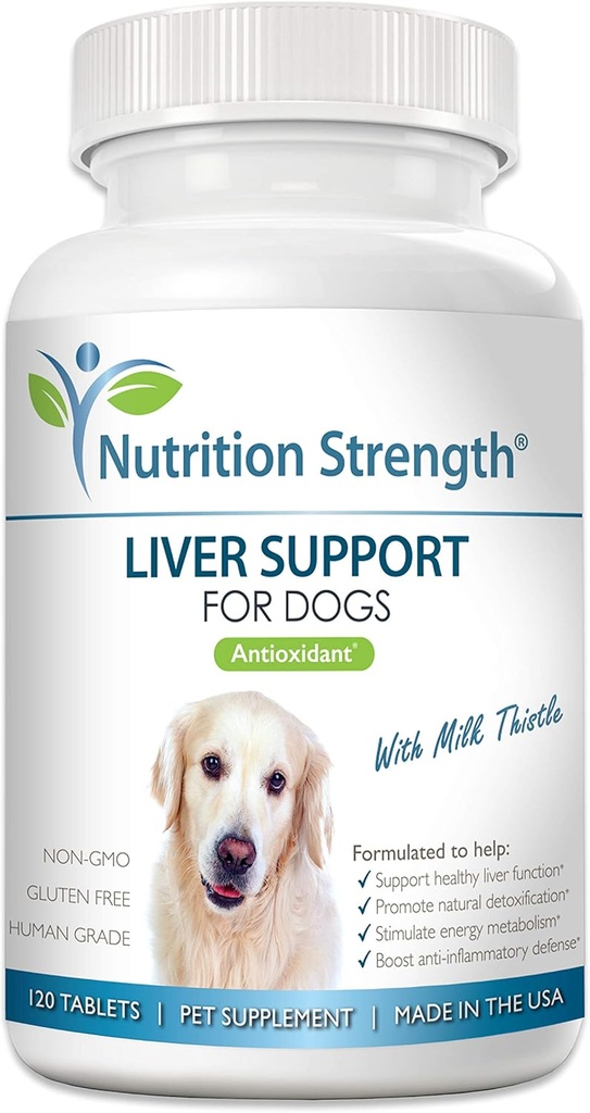 Leverstøtte til hunde til at fremme naturlig afgiftning, med mælk tidsel til hunde, Mælkebøtte Root, Gul Dock, Nettle Root, St. John 's Wort & Coenzym Q10, 120 tyggetabletter