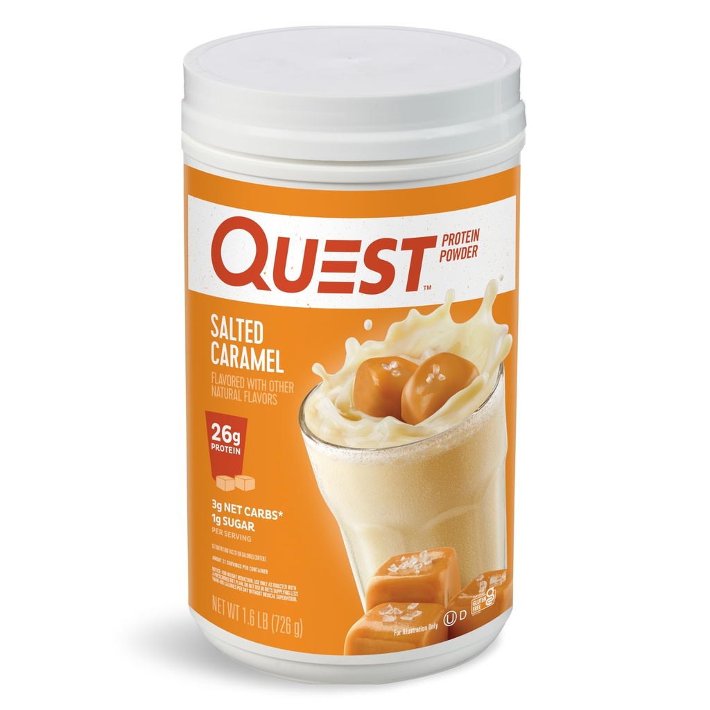 Quest Nutrition Saltet Caramel Protein Powder, 26g Protein, 1g Sukker, Lav Carb, Gluten Free, 1.6 Pounds, 24 Servere