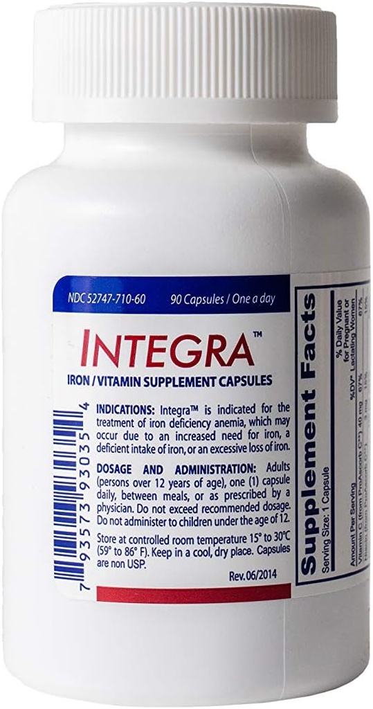 Integra (90) - Jerntilskud-vitamin C- Ferrofumarat & polysaccharid Iron Complex