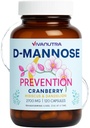 Cranberry D Mannose Kapsler - D Mannose med Cranberry, Hibiscus & Mælkebøtte, 2000 mg / dag - Understøtter Urinary Tract Health & Comfort - 120 Veggie Kapsler