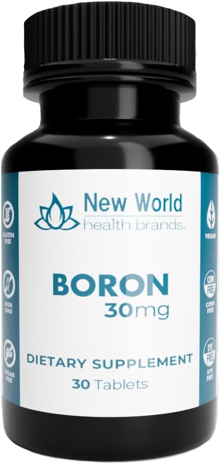 Boron 30 mg Mineral supplement - Soft- Pressed Tablets Thyroid Support Fast Absorption Formel (30)