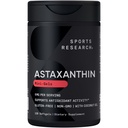 Sportsforskning Triple Strength Astaxanthin Supplement (6 mg) med Organic Coconut Oil for Antioxidant Activity, Skin & Eye Health Support - Non- GMO Verified & Gluten Free - 120 Softgels