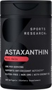Sportsforskning Triple Strength Astaxanthin Supplement (6 mg) med Organic Coconut Oil for Antioxidant Activity, Skin & Eye Health Support - Non- GMO Verified & Gluten Free - 120 Softgels