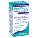 HealthAid TravelProbio 20 Millioner CFU Probiotic - Saccharomyces boulardii + Prebiotic (FOS), Acid & Bile Resistent - En gang Daglig Vegan, Gluten Medical Free, Room Medical Temp Stable - Rejser fordøjelsesstøtte