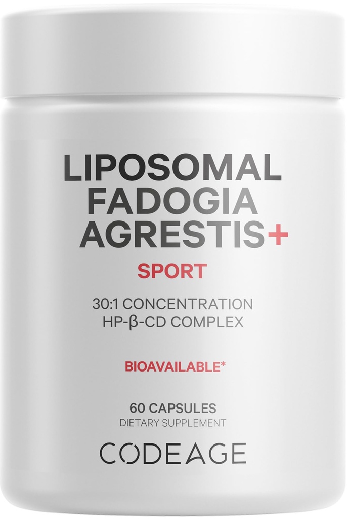 Codeage Liposomal Fadogia Agrestis 600mg Supplement - Fadogia Agrestis 30:1 Extract, Vitamin D3, Zinc, Fenugreek, BioPerine Black Pepper - 2-Month Supply - Liposomal Delivery - Non-GMO, 60 Capsules
