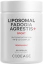 Codeage Liposomal Fadogia Agrestis 600mg Supplement - Fadogia Agrestis 30: 1 Extract, D3- vitamin, Zink, Fenugreek, BioPerine Black Pepper - 2-måneders levering - Liposomal Levering - Non-GMO, 60 kapsler