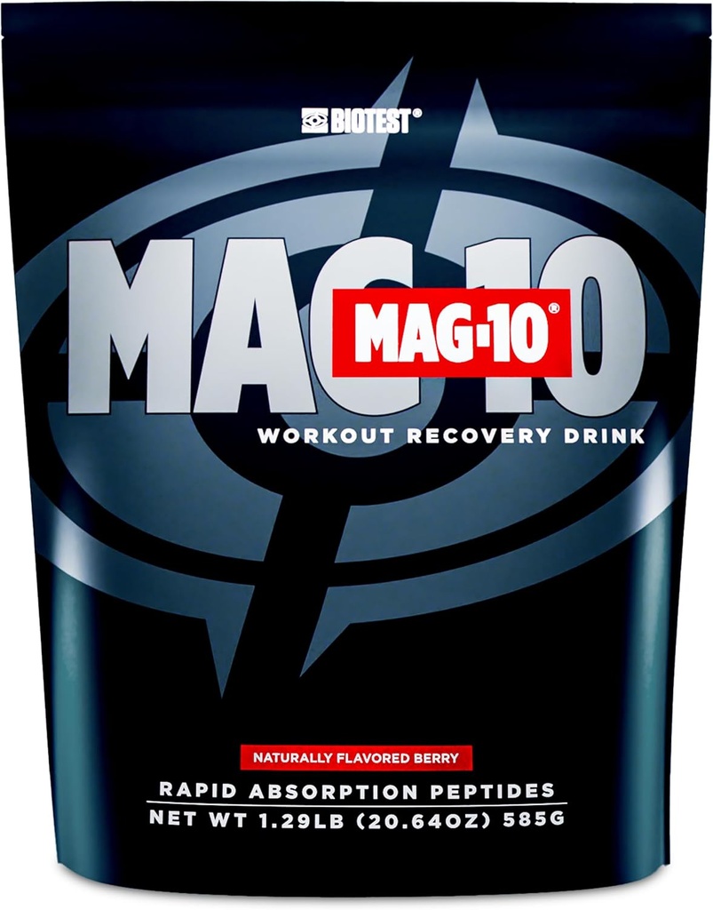 Biotest MAG- 10 Post- workout - 2X Muscle Gains, 15 Serveringer - 20g Di / Tri- Peptider, 7g HBCD, 3.5g Isomaltulose - Berry