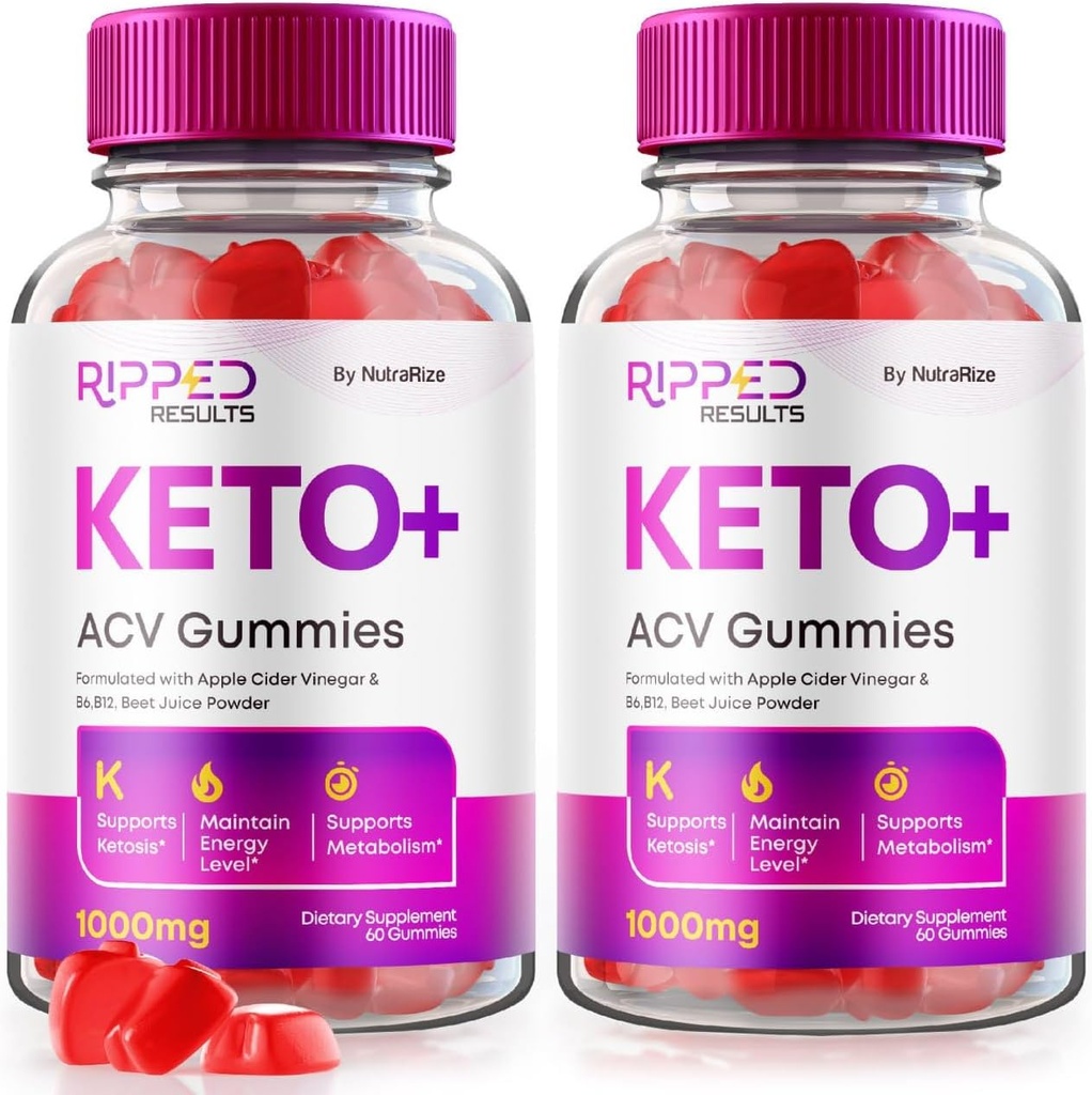 NutraRize (pakke med 2 Rippede resultater Keto ACV Gumies Advanced vægttab, RippedResults Anmeldelser (120 Gumies)