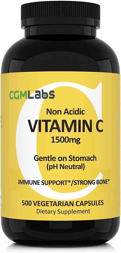 NonAcid C-vitamin Kosttilskud 1500mg med calcium. Forsigtighed på mave, immun- / benstøtte (500)