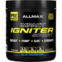 ALLMAX IGNITER Sport, Blå Hindbær - 330 g - Præ- workout Formel - med koffein, L-Citrullin, L-Arginin, Creatin & Beta-alanine - Op til 50 Servere