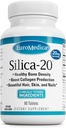 EuroMedica Silica- 20 - Supplement understøtter knoglerstruktur & collagen produktion - stærke tænder & sund knogleræd støtte - aids hår, hud & negle sundhed - 60 tabletter (30 Servere)