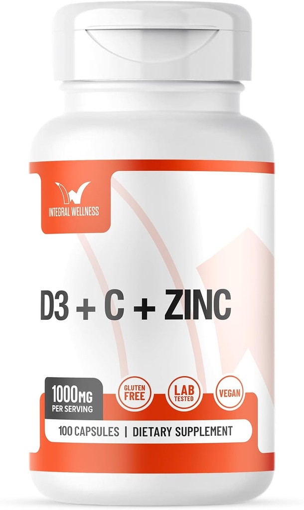 Vitamin Complex w / Vitamin D3, C, K2 og Zink (100 kapsler) - Fylder fri, 3. part testet, Klinisk doseret, Biotilgængelige formularer
