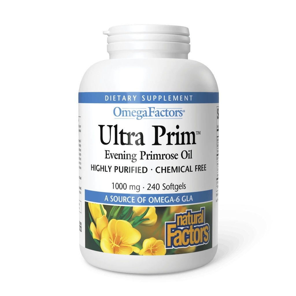 Omega Faktorer af naturlige faktorer, Ultra Prim Aften Primrose Oil, fremmer kvinders og immunforsvar med Omega- 6 GLA, 240 softels (240 portioner)