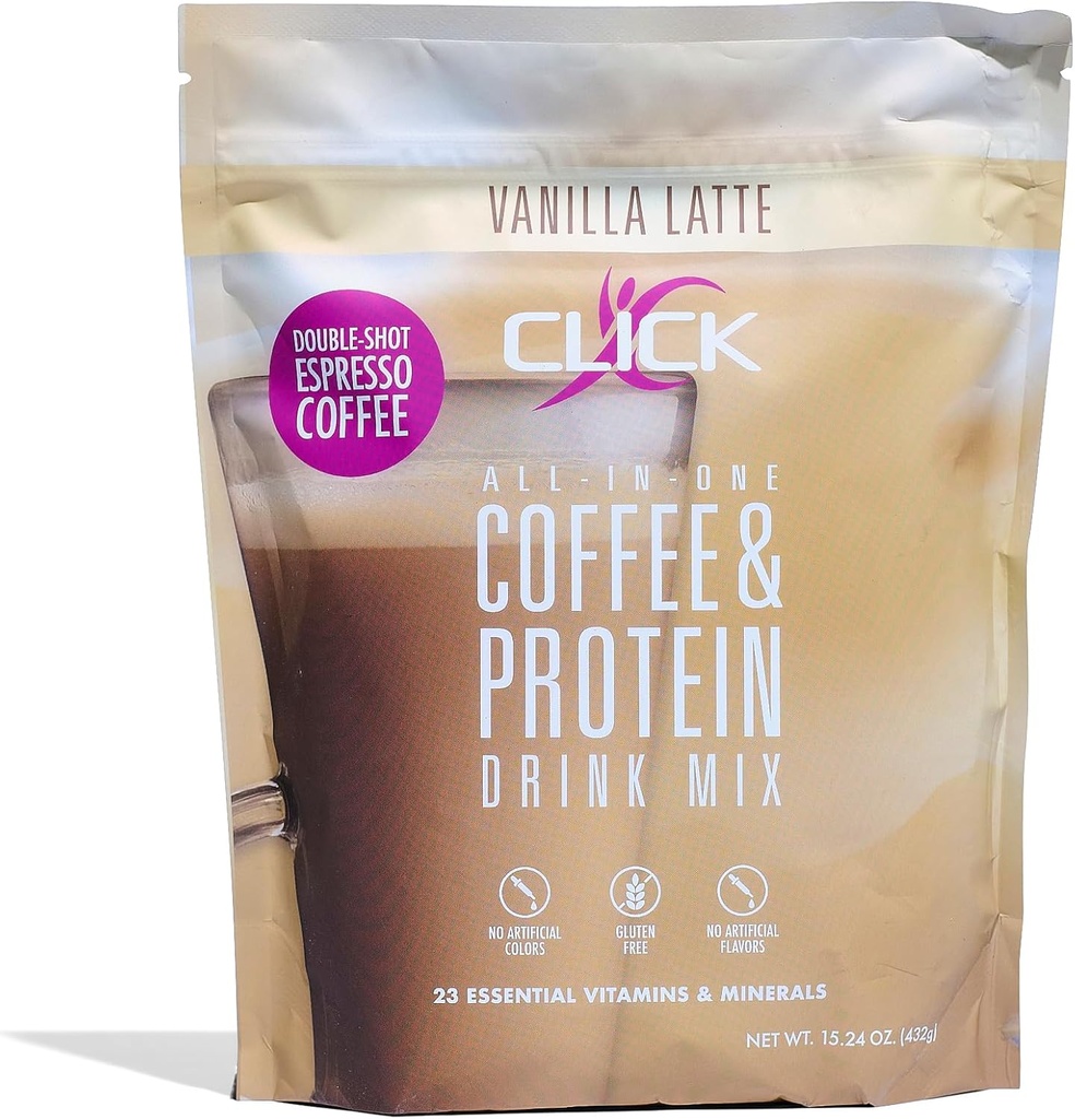 Klik på Coffee Protein Powder • 124; Dobbelt shot Espresso • 124; 16g Protein • 124; 23 Væsentlige vitaminer • 124; Lav kalorie Meal Erstatning • 124; 150mg Koffein • 124; Gluten Free • 124; Ingen kunstige smagsstoffer eller farvestoffer • 124; Vanilla