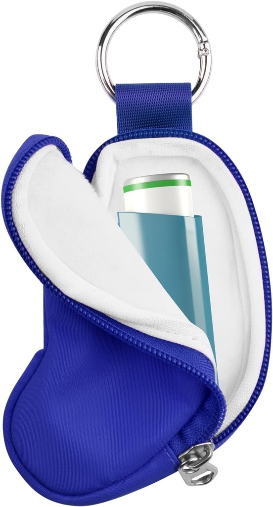 Beautyflier Asthma Inhaler Case Holder Travel Handy Mini Bag for voksne og børn, omfatter ikke Inhaler (blå)