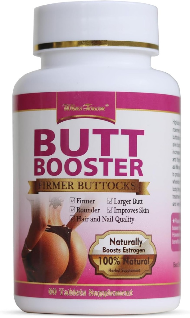 Butt Booster Pills, Mention Buttocks Herbal Supplements, Plump HIPS Enhancement Firming and Seductive, 60 Tablets