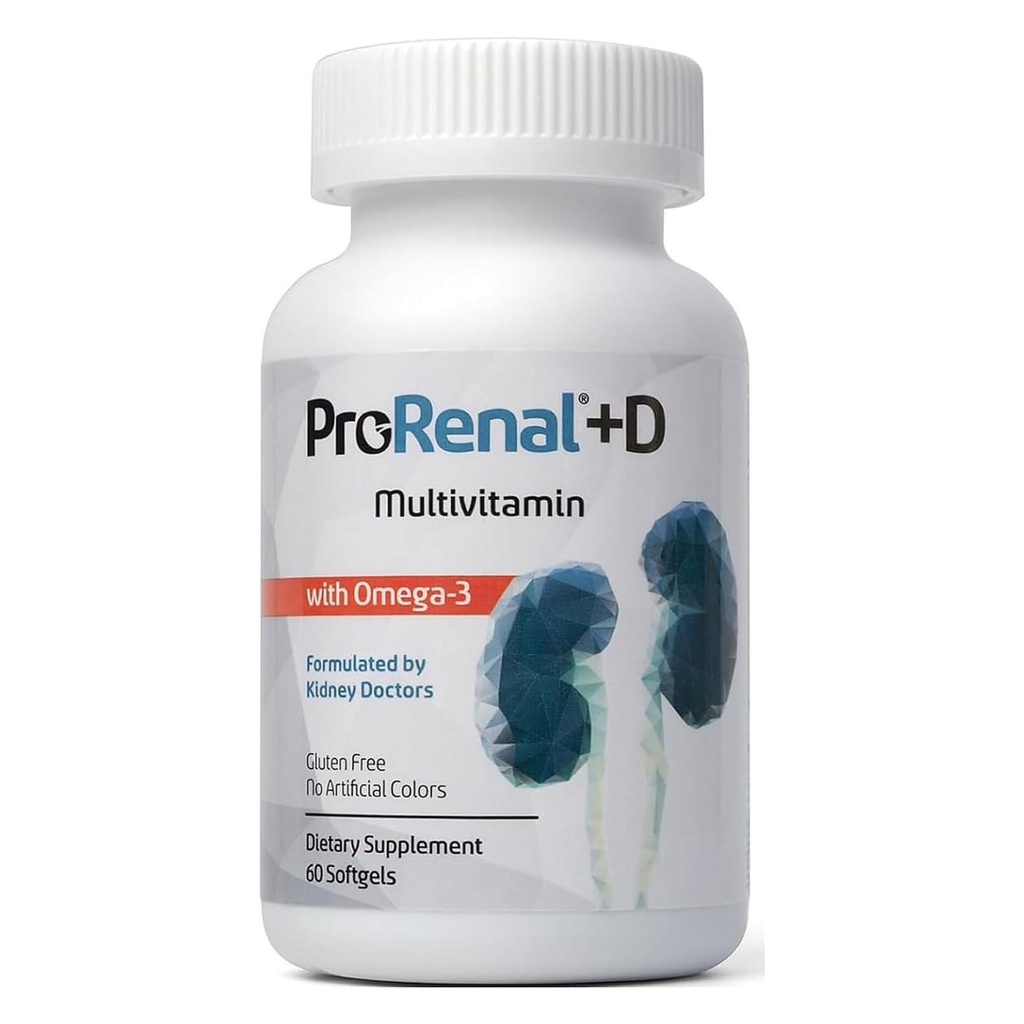 Prorenal + D med Omega-3 Fish Oil Nyre Multivitamin 30- Day Supply