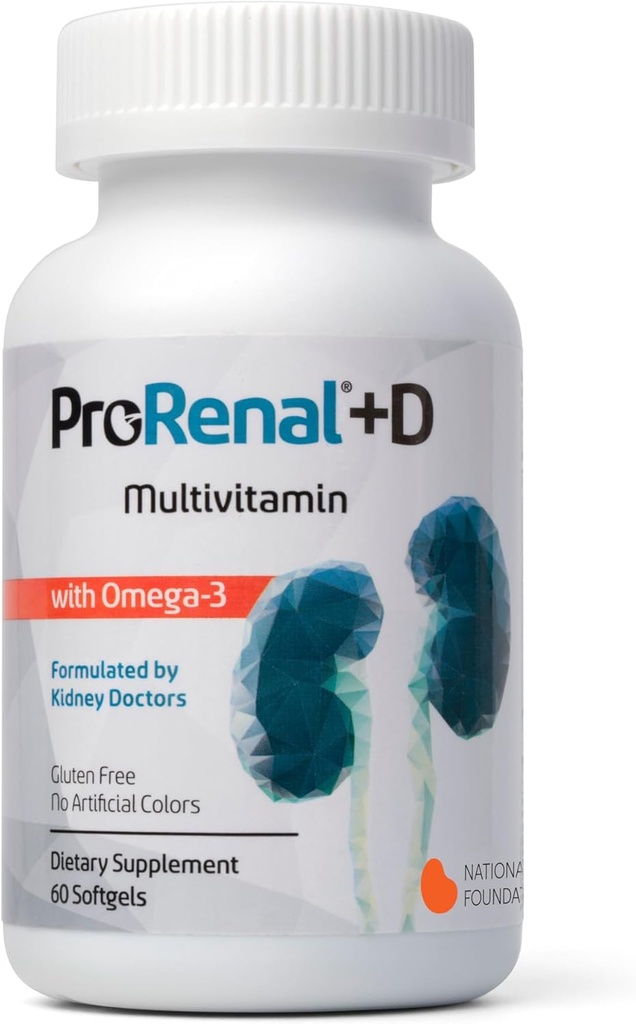 Prorenal + D med Omega-3 Fish Oil Nyre Multivitamin 30- Day Supply