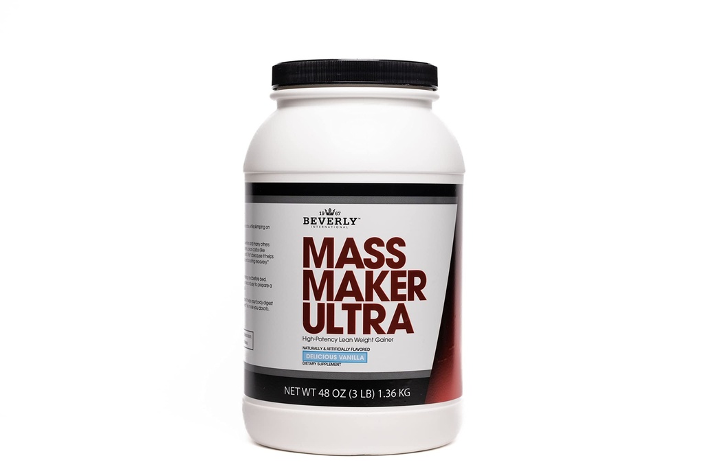 Beverly International Mass Maker Ultra Vanilla, 14 Servere, 3lb. Build Lean Mass Like a Pro. Milk Protein Isolate, Whey Protein Isolate + Egg. MCT Oil. Rene kulhydrater, Great Taste