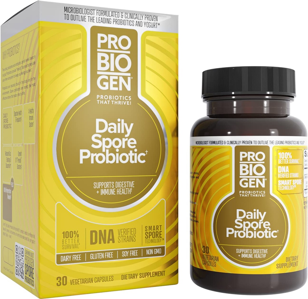 Probiogen Daglig fordøjelsesbalance Probiotisk, fordøjelsestillæg, 30 Count Capsules (681816)