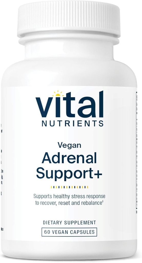 Vital Nutrients Vegan Adrenal Support + Note 124; Supplement til Support Adrenal Gland Funktion og sund stress Response * Note 124; Mild Stress * Note 124; Gluten, Dairy & Soy Free