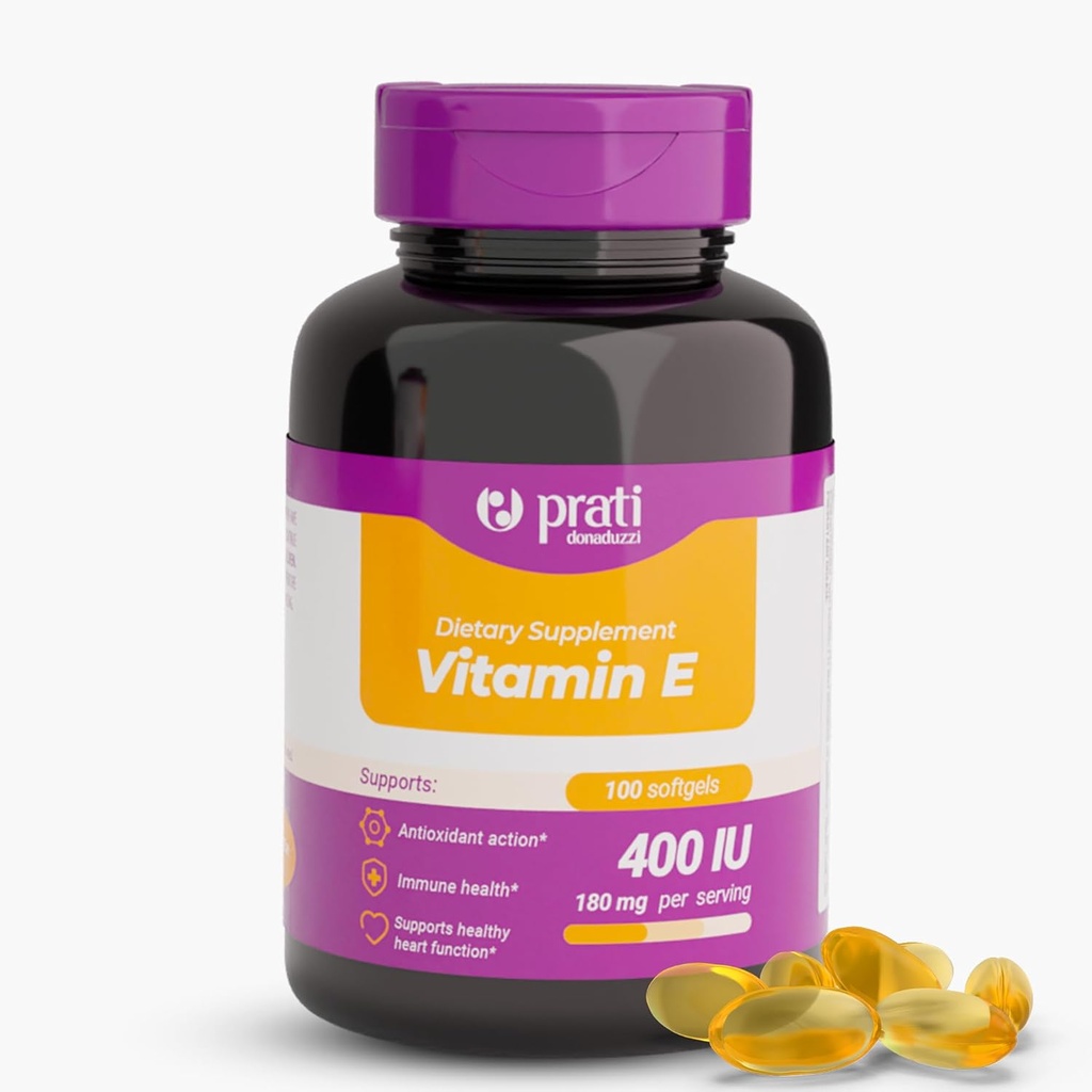 E-vitamin 400 IE - 100 Softgels - Styrker Defense System, bekæmper gratis radikaler, og fremmer sund aldring - for voksne