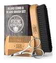 Viking Revolution Beard Comb & Beard Brush sæt til mænd -- Natural vildsvin Brittle Brush og Dual Action Pære Træ Comb w / Velvet Travel Pouch - Great for Grooming Leards og Mustaches