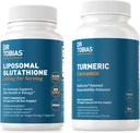 Dr. Tobias gurkemeje og Liposomal Glutathione - Understøtter fælles sundhed, immunfunktion og hudvitalitet - Vegan, ikke-GMO