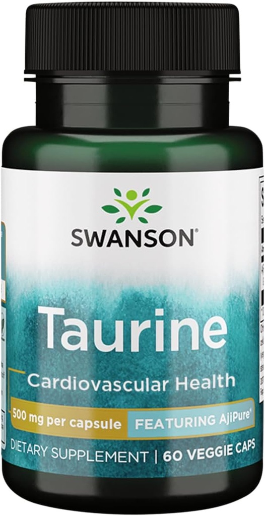Swanson Amino Acid Ajipure Taurine Pharmaceutical Grade 500 Milligram 60 Veg kapsler