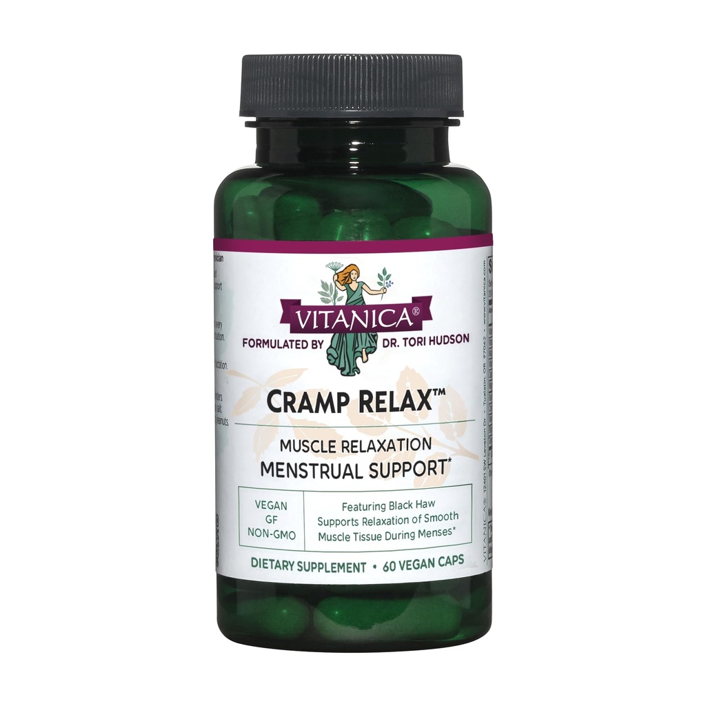 Vitanica Cramp Relax, Menstruel Support, Vegan, 60 kapsler