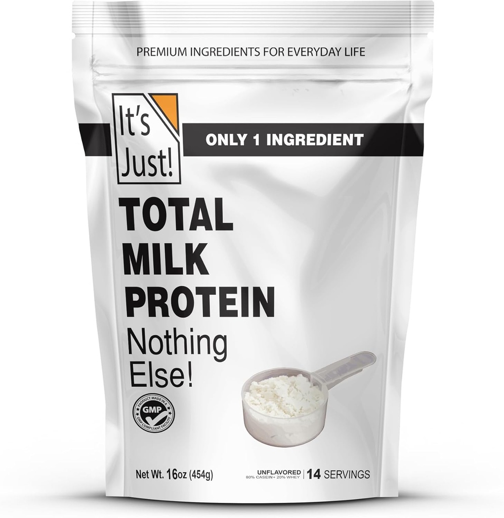 Det er bare! - Total Milk Protein Concentrate Powder, naturligt 80% Casein / 20% Whey, rBSH / RBST Hormone Free, No Added Sugar, MPC-85 (1 Pound, Unflavored)