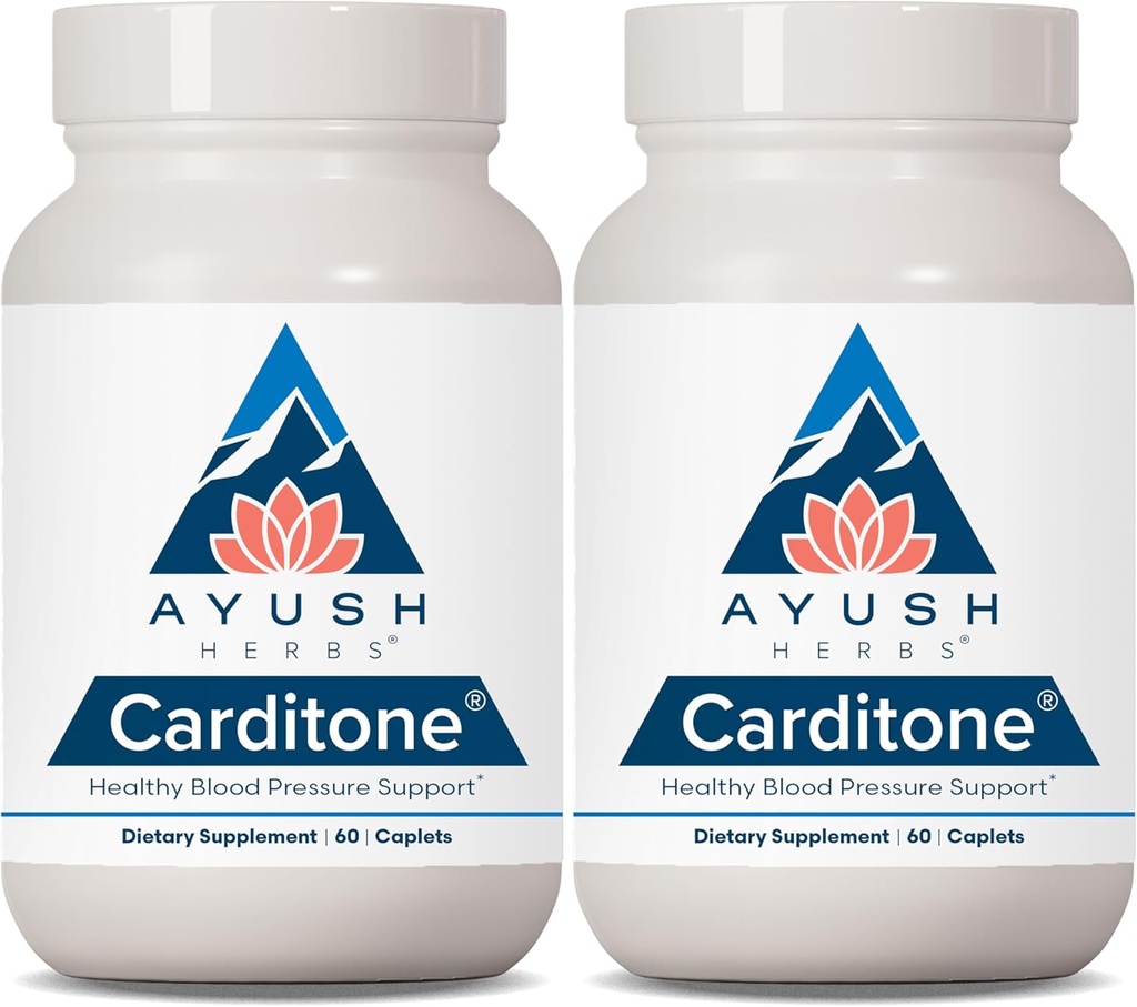 Ayush urter carditone - Natural Supplement for kvinder & mænd, BP Formel, Holistisk Heart Supplement med Rauwolfia, Arjuna, Calcium, og Magnesium - 60 Vegetariske Caplets (2 Greve)