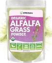 XPRS Nutra Organic Alfalfa Powder - Premium Vegan Supplement Rich in Calcium, Antioxidanter, Vitaminer - Farmer Alfalfa Supplement for børn og voksne - Vegan Friendly Sund Leaf (4 Ounce)