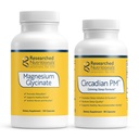 Forskede næringsdeklarationer Nattestøtte med Circadian PM og Magnesium Glycinate - 2 Product Bundle med Melatonin, Valerian, 5-HTP, GABA og et Magnesium supplement