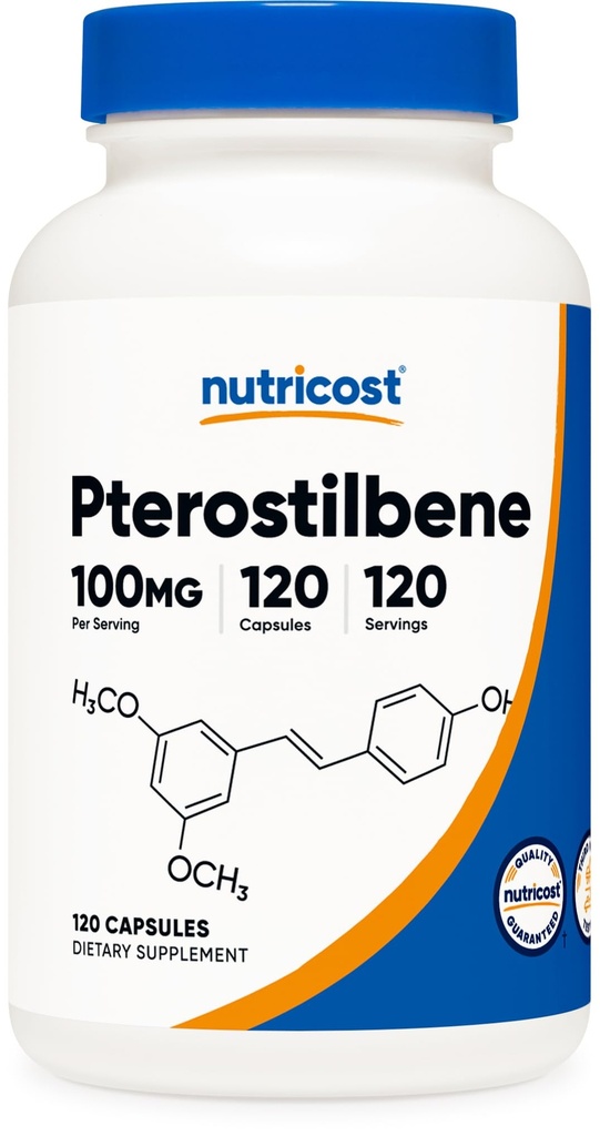 Nutricost Pterostilben 100 mg, 120 kapsler - Non- GMO, Gluten Free