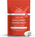 Viter Energy 40mg Caffeine Mints - Sugar Free, B Vitamins, Vegan, Boosts Fast Energized Alert Focus, Caffeinated Nootropic Supplement Pills (Cinnamon Flavor, 8oz, Bulk Bag)