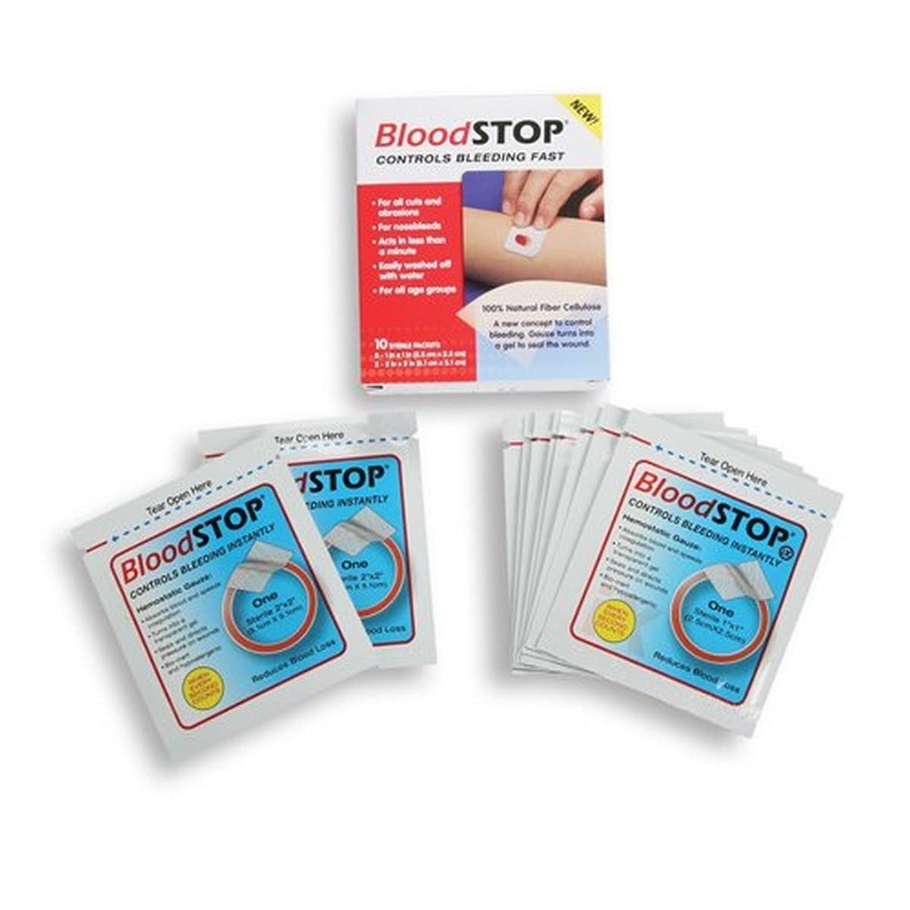 Cramer BloodStop for at stoppe blødning fra mindre lacerationer, førstehjælp forsyninger til atletisk træningsrum, Cellulose indhold Stopper blødning for hurtigere heling af åbne sår, 10 stykke Combo Pack
