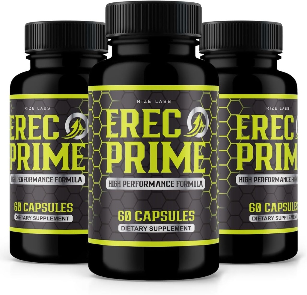 rize laboratorier (pakke med 3 Erec Prime Pills til mænd, High Performance Formel, All- Natural Support til Peak Performance & Samlet Sundhed, Officielle anmeldelser (180 kapsler)