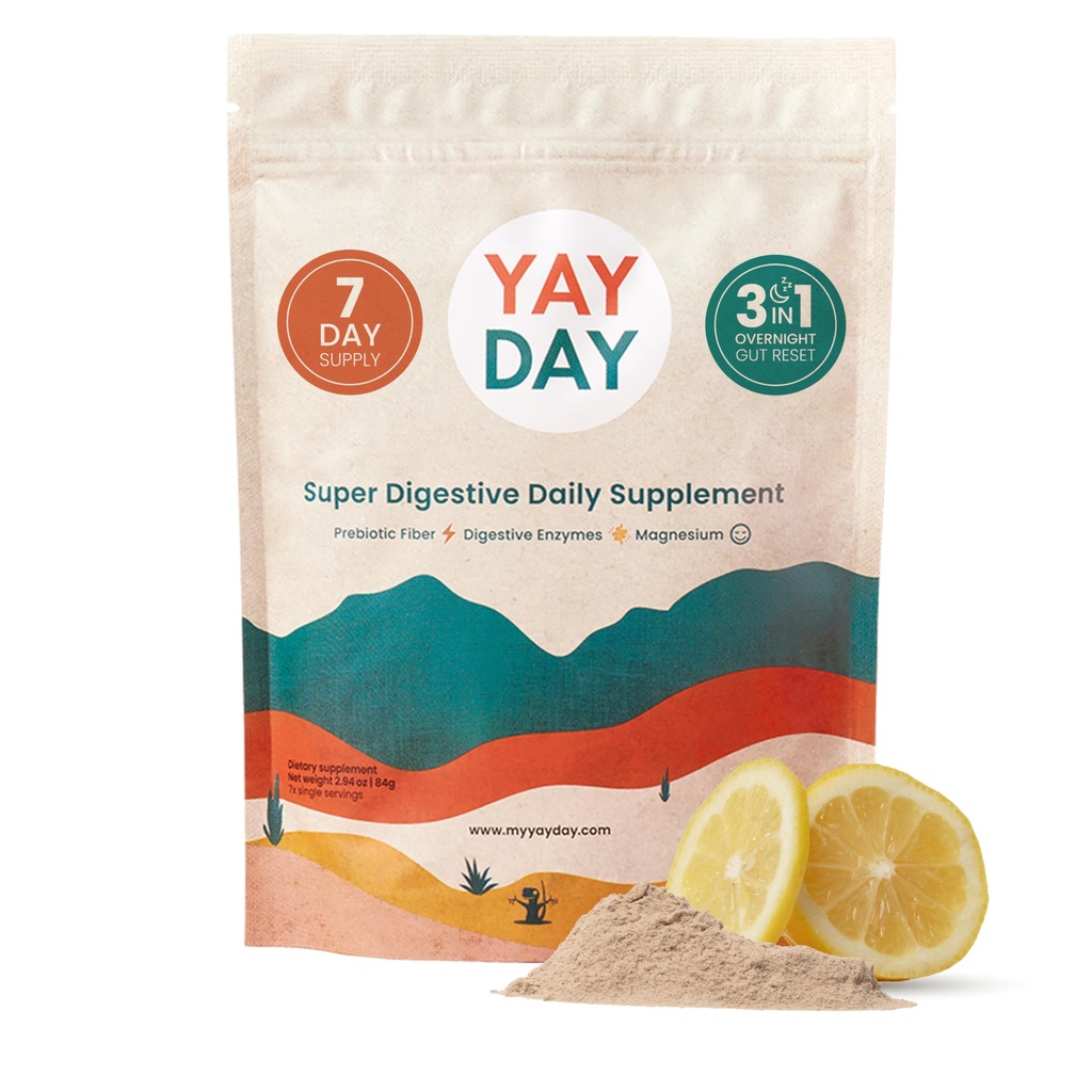 Nattetid Prebiotic Fiber Powder med fordøjelige enzymer & Magnesium Glycinate til søvn, On- The- Go Travel 7 Pack Shut 124; Gut sundhed supplement til kvinder & mænd - Bloating Relief Opløselig og uopløselig fiber