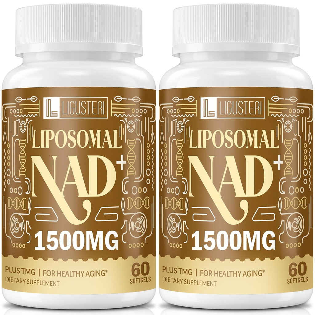 1500 MG Liposomal NAD +, 98% + Absorption, NAD + Supplement til Kvinder & Mænd med TMG, for Aging Defense, Cellular Energy, Heart & Brain Function, Longevity, 120 Softgels