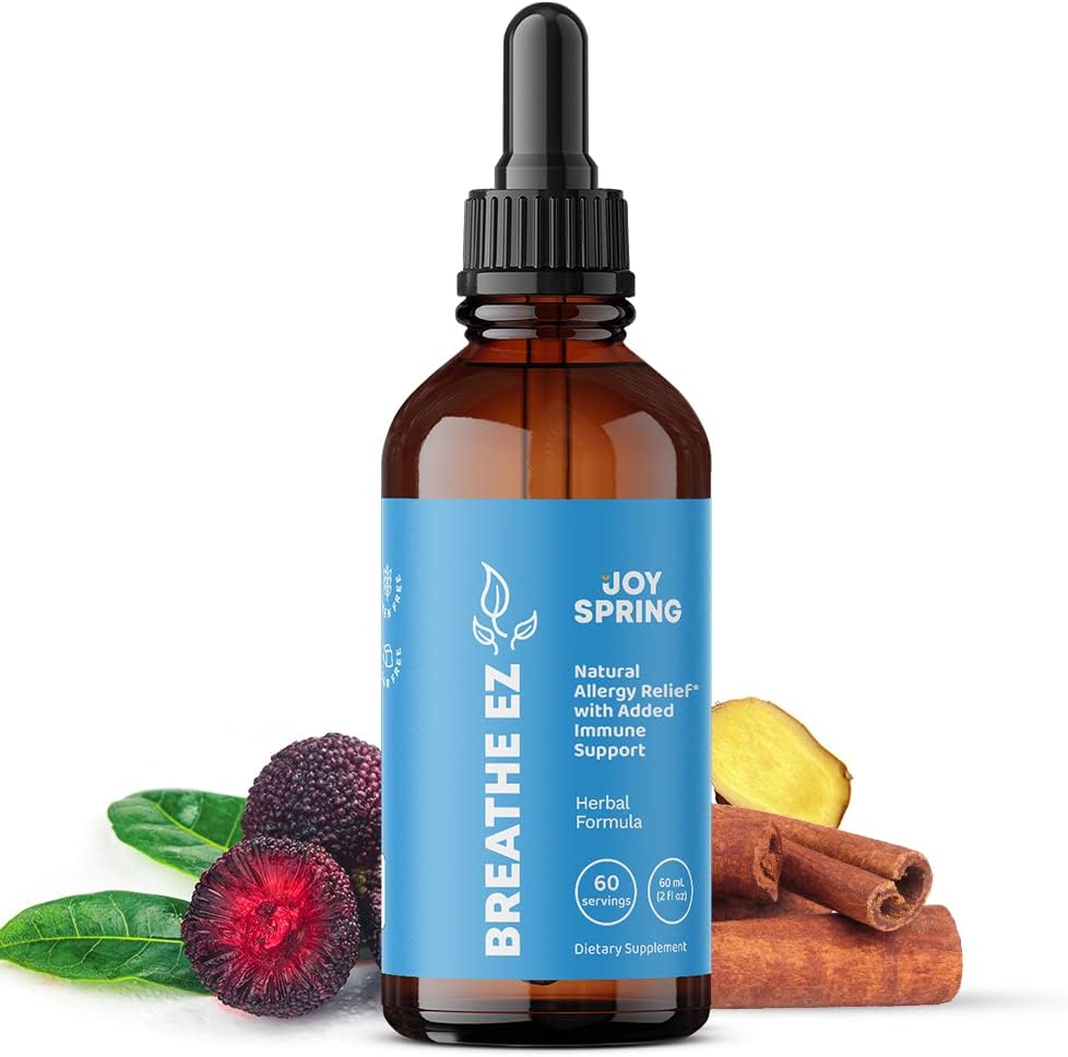 JoySpring Natural Allergy Relief for Children - Sinus & Sore Throat Relief med Elderberry - immunstøtte Formel - virker hurtigere end tyggebånd