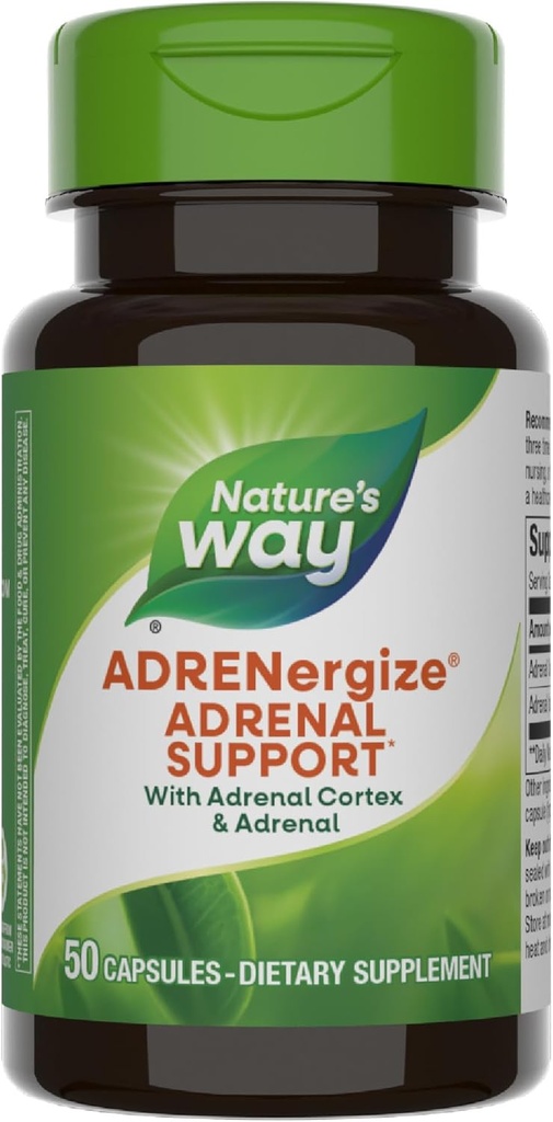 Nature 's Way ADRENergize med Adrenal Cortex & hele adrenal, energistøtte *, 50 kapsler