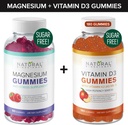 Sugar- Free Magnesium Gummies (60 Gummies) & Sugar- Free Vitamin D Gummies (180 Gummies) - Immunsupport & Calmness Value Bundle, Gelatin- Free, Gluten- Free, Vegetar, All Natural, GMO- Free, Kosher