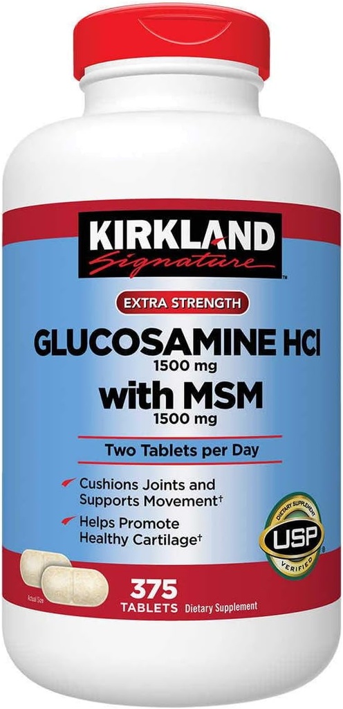 Kirkland Signature Glucosamin med MSM, 375 tabletter (2 pakker)