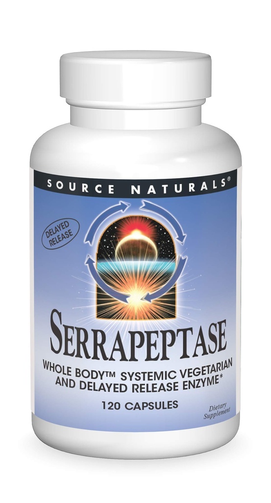 Source Naturals Serrapeptase - Forsinket udgivelse Enzyme - 120 vegetariske kapsler