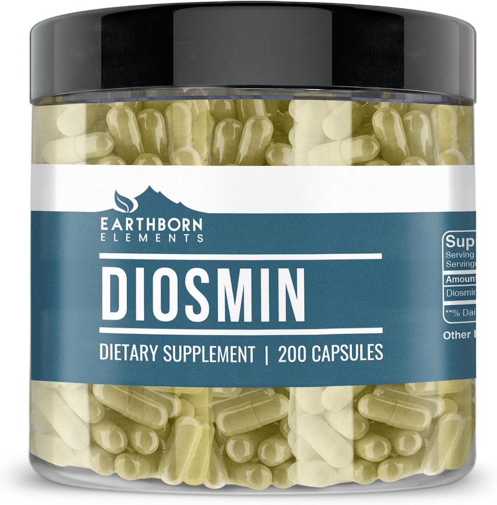 Earthborn Elements Diosmin Pure & Ufortyndet, Ingen tilsætningsstoffer (200 kapsler)